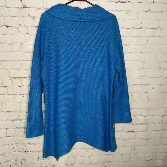 Soft Surroundings Breakwater Sweater Pullover Tunic Womens L Blue Cows Neck - Picture 8 of 10